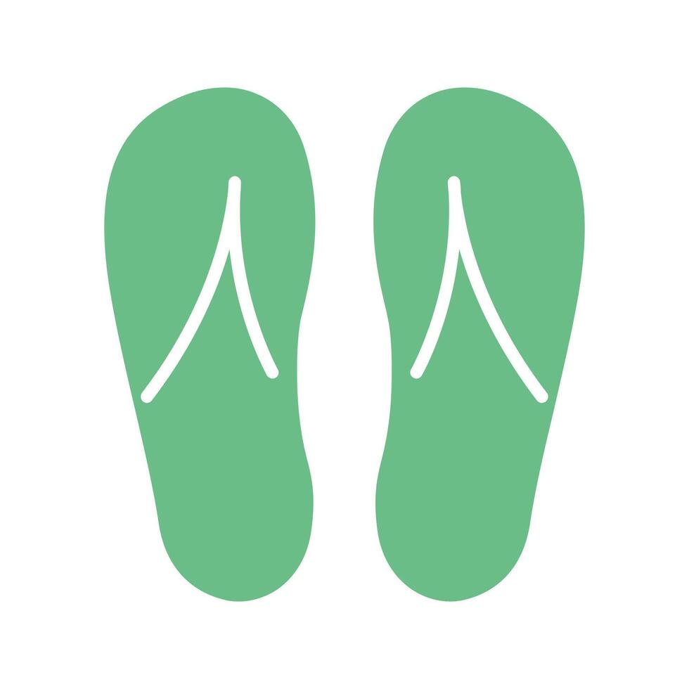 Green flip-flops. Spa accessories line icon. Wellness and relaxation concept. Design for poster, banner, greeting card, invitation, postcard vector