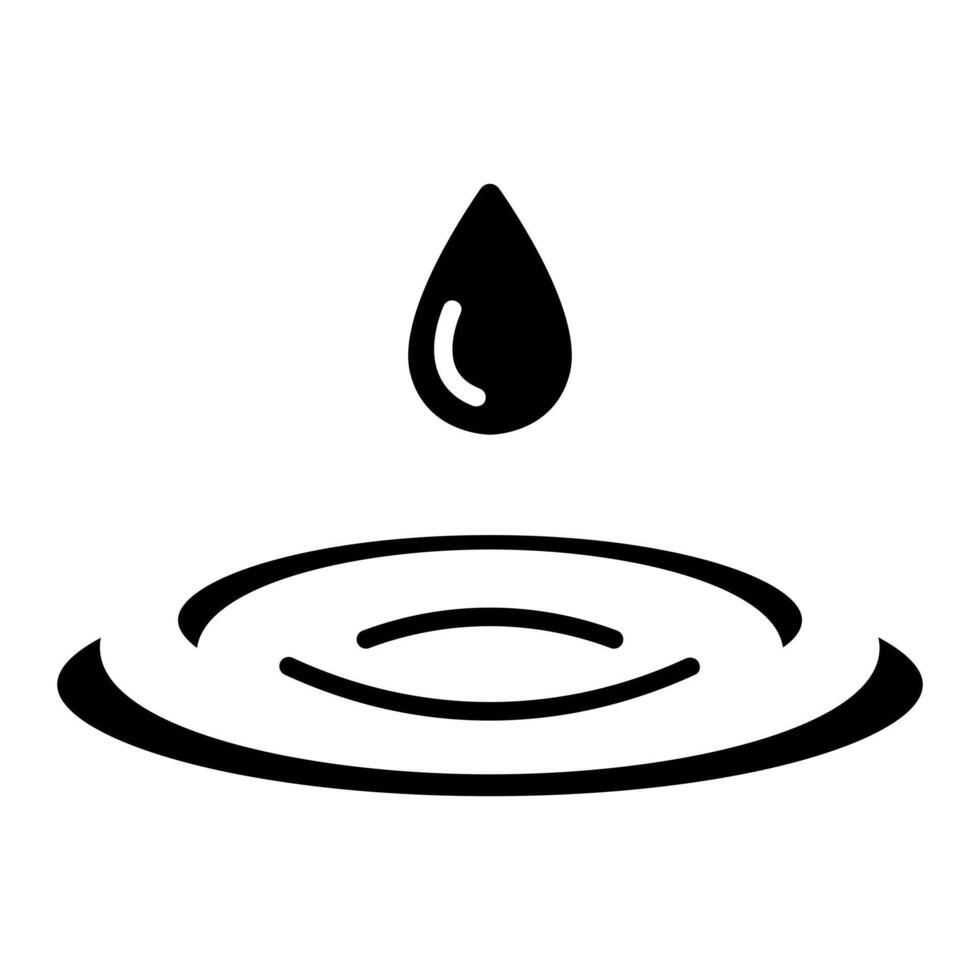 Water droplet line icon. Hydration, liquid, drop, ripple, splash, aqua, fluid, clean, refreshment, purity, nature, environment, eco, rain, calm, peaceful, water surface, ripple effect, fresh, clear vector