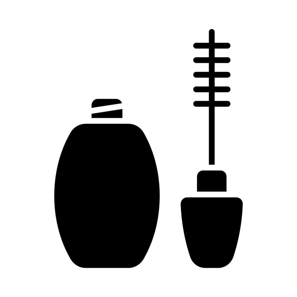 Mascara line icon. Eyelashes, cosmetic, makeup, beauty, brush, container, product, eye, lengthening, volumizing, mascara tube, application, cosmetic tool, eyelash, curling, black, lash, enhancing vector