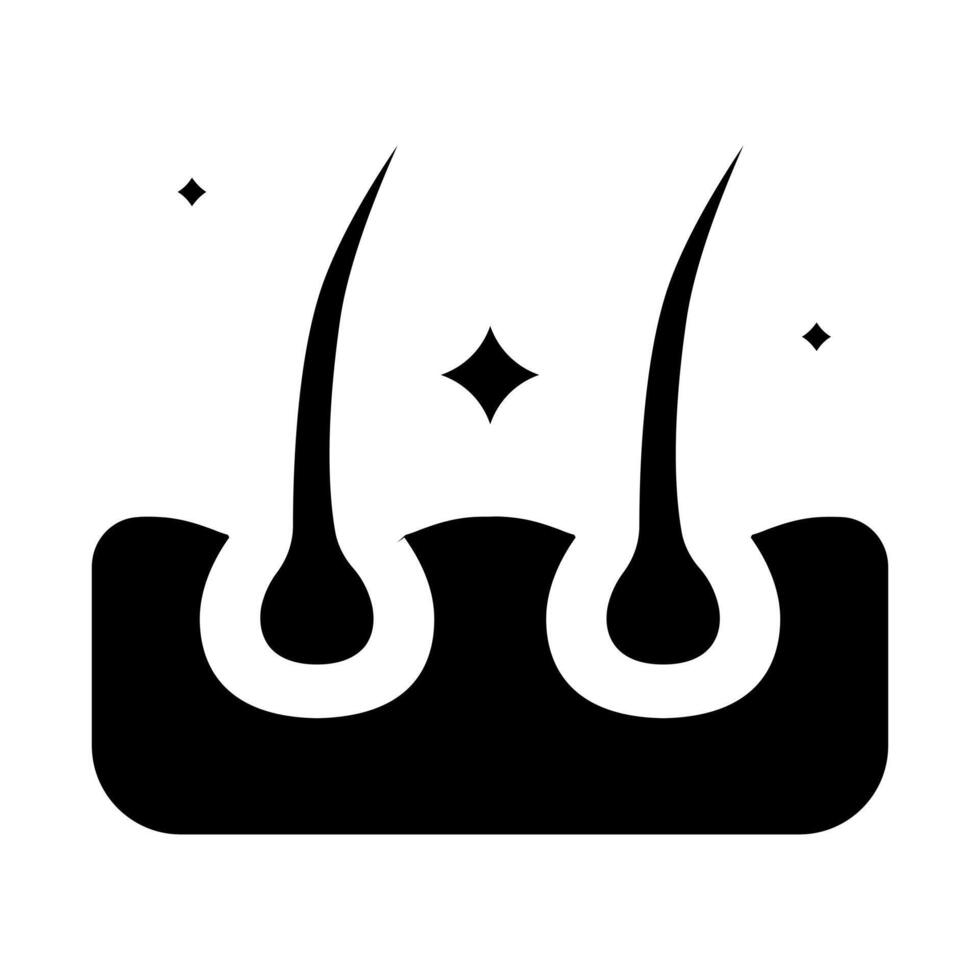 Hair line icon. Follicle, curls, hair follicle, growth, injection, treatment, loss, transplant, removal, recovery, tip section, care, skin, acne, pores. Health, beauty, therapy, medical. vector