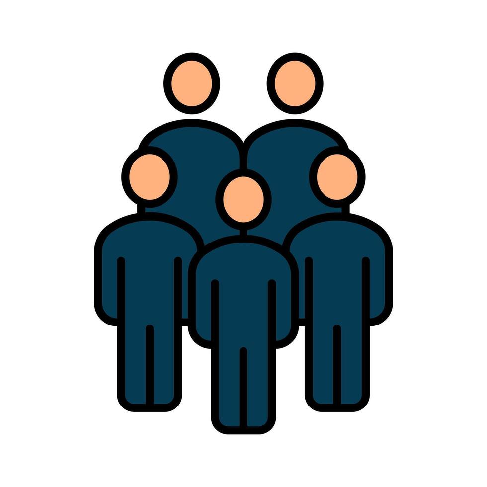 Group of five people. Group, team, crowd, community, gathering, organization, society, meeting, collaboration, teamwork, togetherness, social, people, standing, collective, unity vector