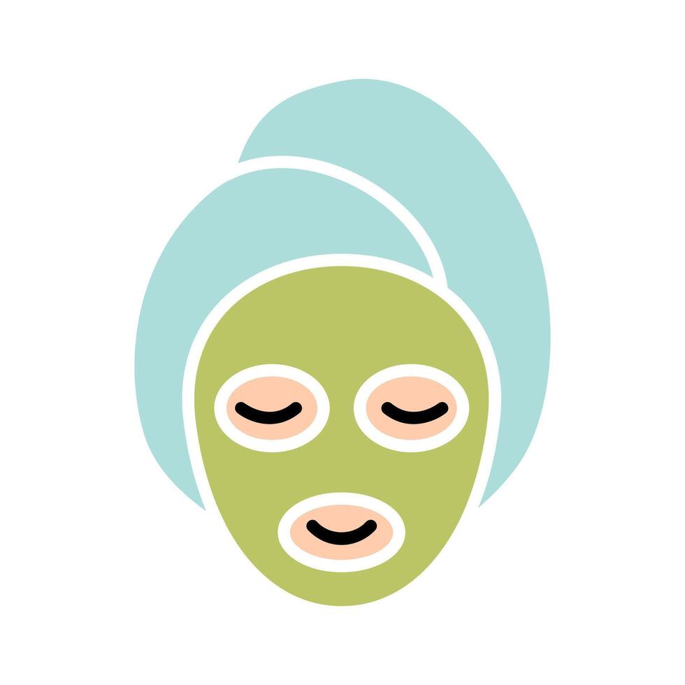 Spa mask line icon. Skincare, beauty, relaxation, wellness, facial treatment, selfcare, hydration, rejuvenation, anti-aging, cleansing, therapy, spa treatment, health, glow, pampering, calm, treatment vector