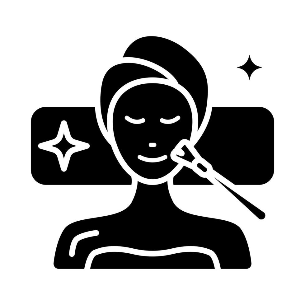 Facial treatment line icon. Skincare, beauty, spa, relaxation, rejuvenation, cleansing, facial mask, therapy, wellness, health, anti-aging, pampering, glow, hydration, facial care, self-care, salon vector