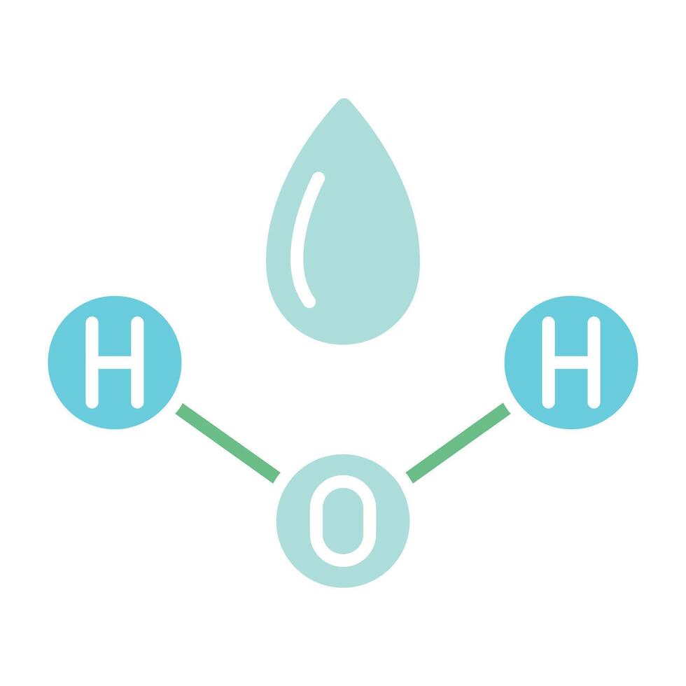 Water molecule line icon. H2O, chemistry, science, hydration, liquid, molecule, structure, diagram, atom, bond, chemical, hydrogen, oxygen, formula, biology, education, water droplet vector