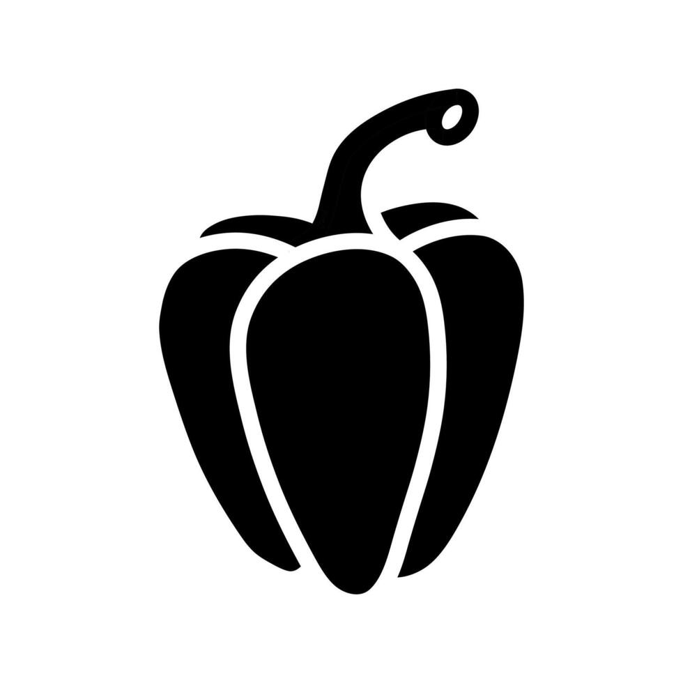 Sweet pepper silhouette on a white background. Bell pepper icon. vector