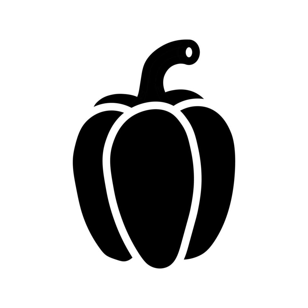 Sweet pepper silhouette on a white background. Bell pepper icon. vector