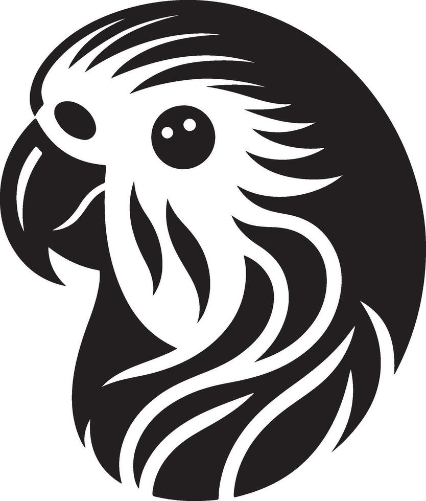 Parrot silhouette. Parakeet silhouette art white background. silhouette of a budgerigar parrot isolated on a white background. Side view, logo, icon. vector