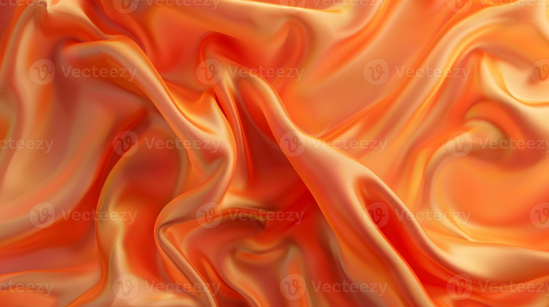 A stunning 3D render showcasing the luxurious texture of orange silk. The image captures the smooth, glossy, and flowing qualities of the fabric, highlighting its rich and vibrant color. photo