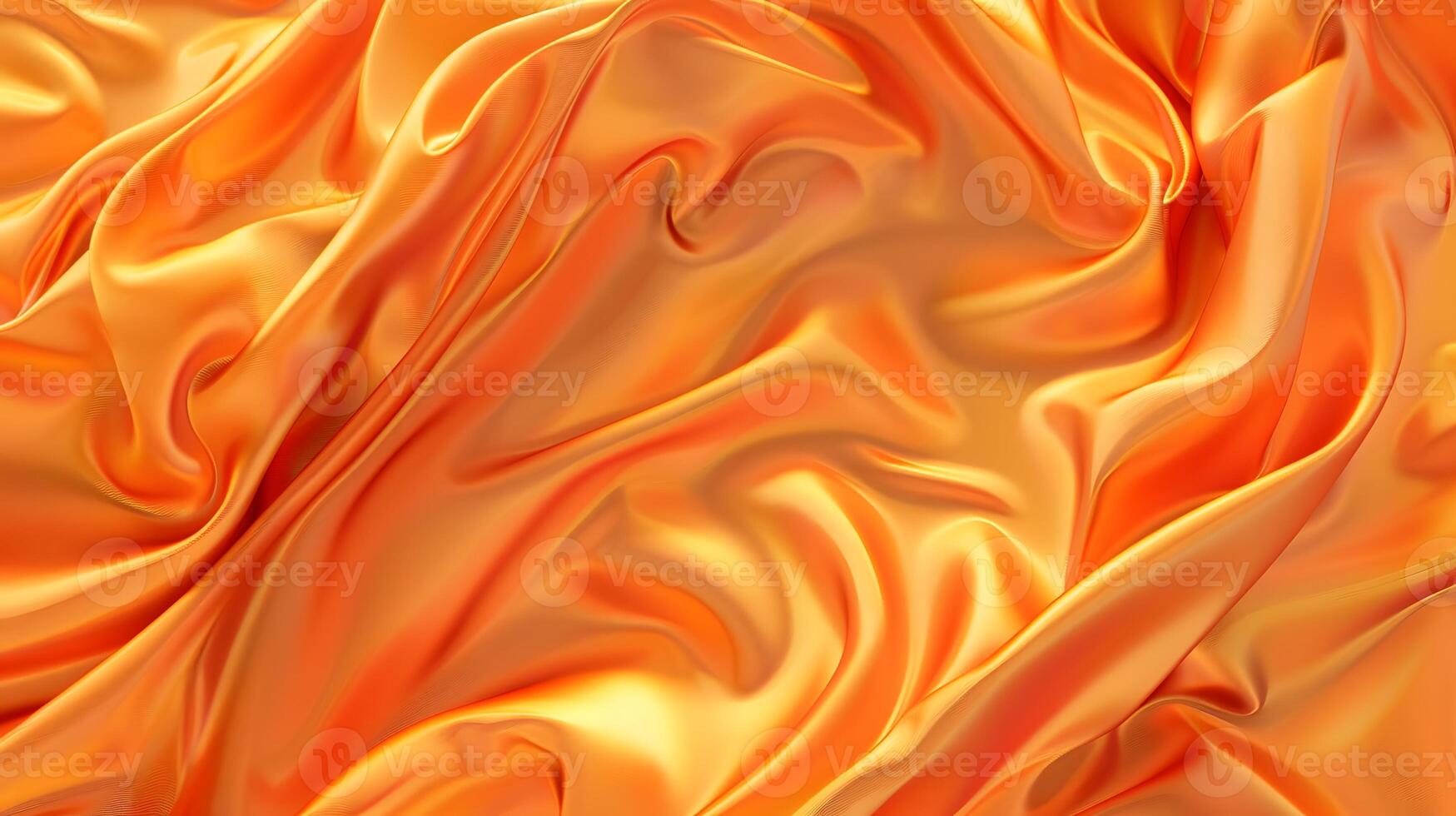 A stunning 3D render showcasing the luxurious texture of orange silk. The image captures the smooth, glossy, and flowing qualities of the fabric, highlighting its rich and vibrant color. photo