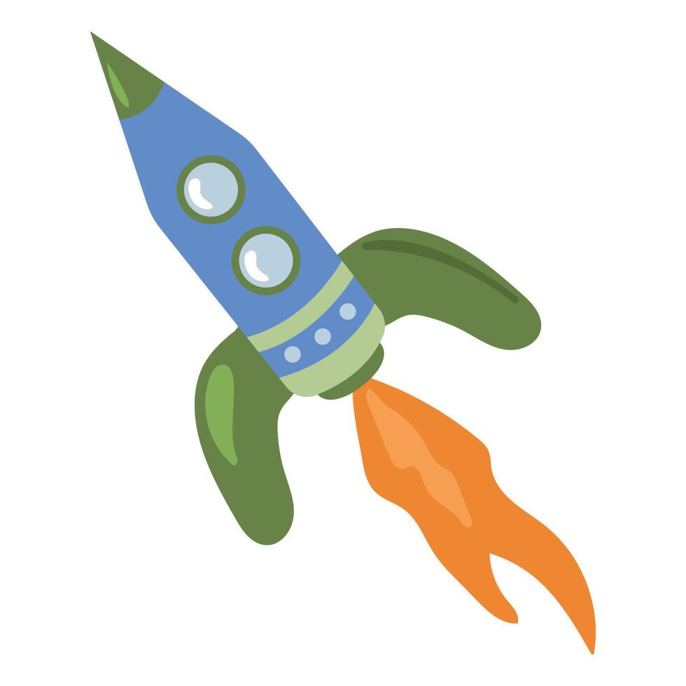 Space rocket. On a white isolated background. vector