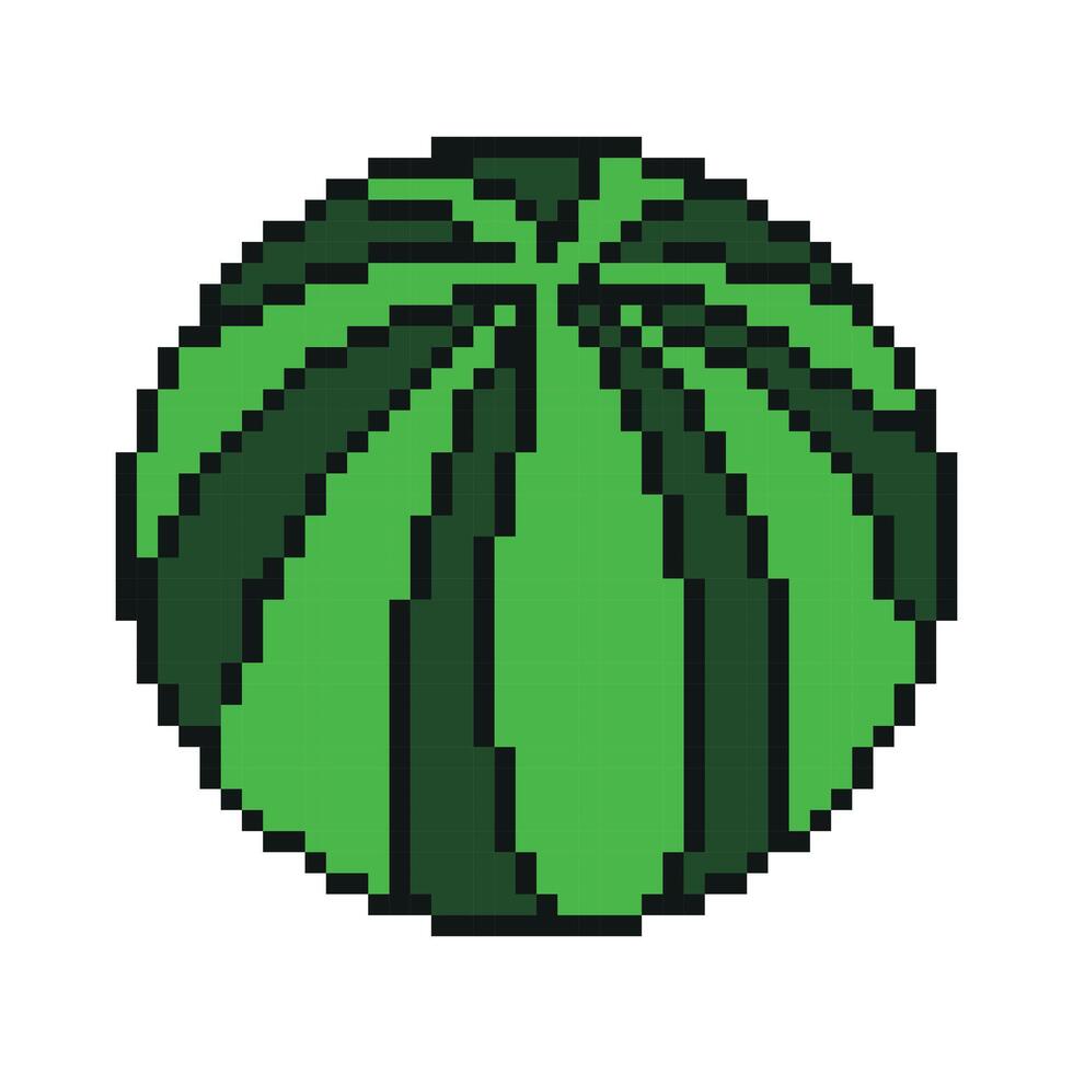 Pixel Graphic Watermelon. Illustration isolated on white background. Fruit pixelated for the pixel art game and icon for website vector