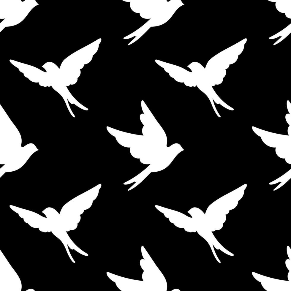 Seamless pattern of springtime birdie swallow. Spring bird. Background design. Repeating print for fabric, wrapping paper, textile vector