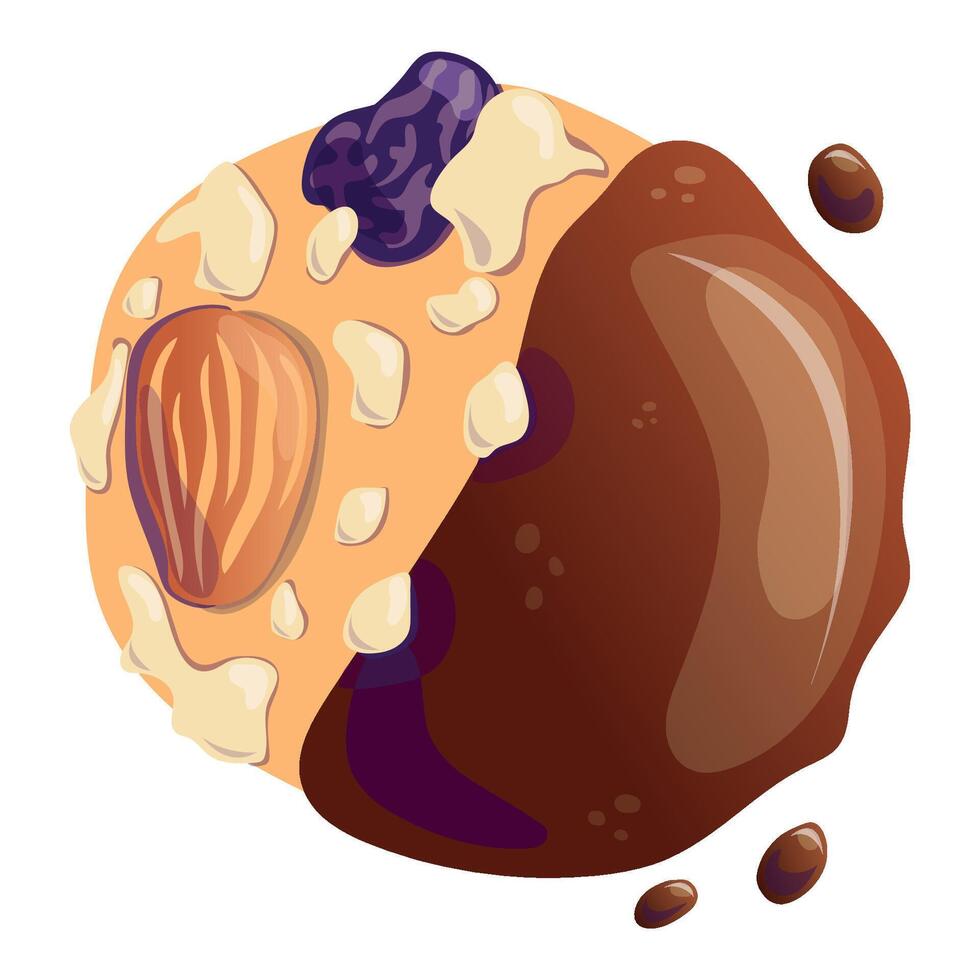 Delicious cookies with chocolate and nuts vector