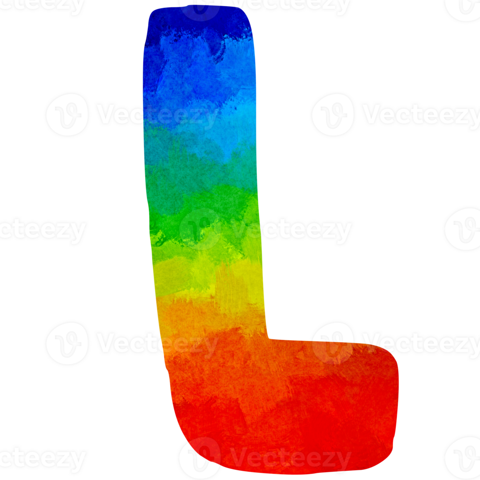 painted in rainbow colors ABC colorful english letters png