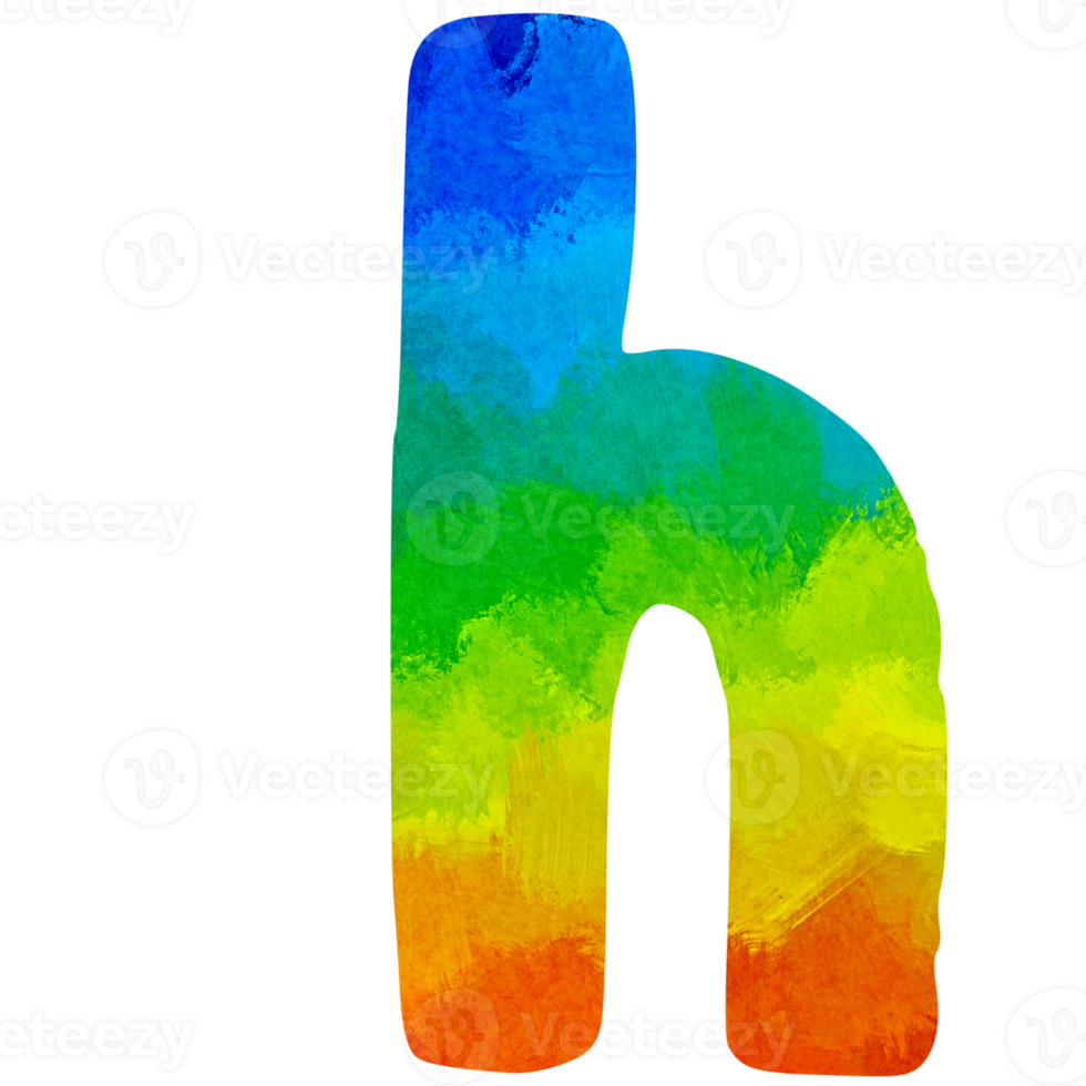 painted in rainbow colors ABC colorful english letters png