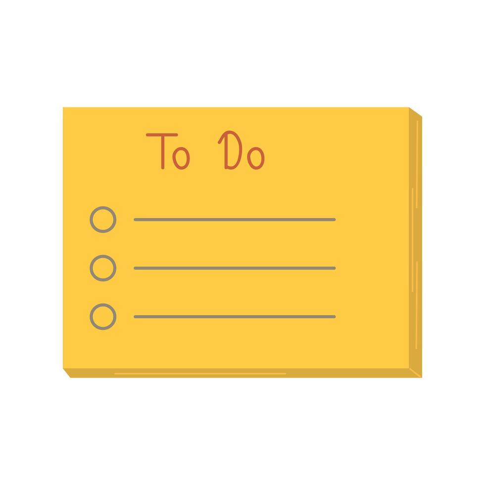 Simple hand drawn notepad template for to-do list and notes. Printable editable diary notes elements for weekly planner, bullet journal, school schedule vector