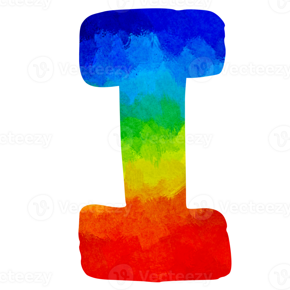 painted in rainbow colors ABC colorful english letters png
