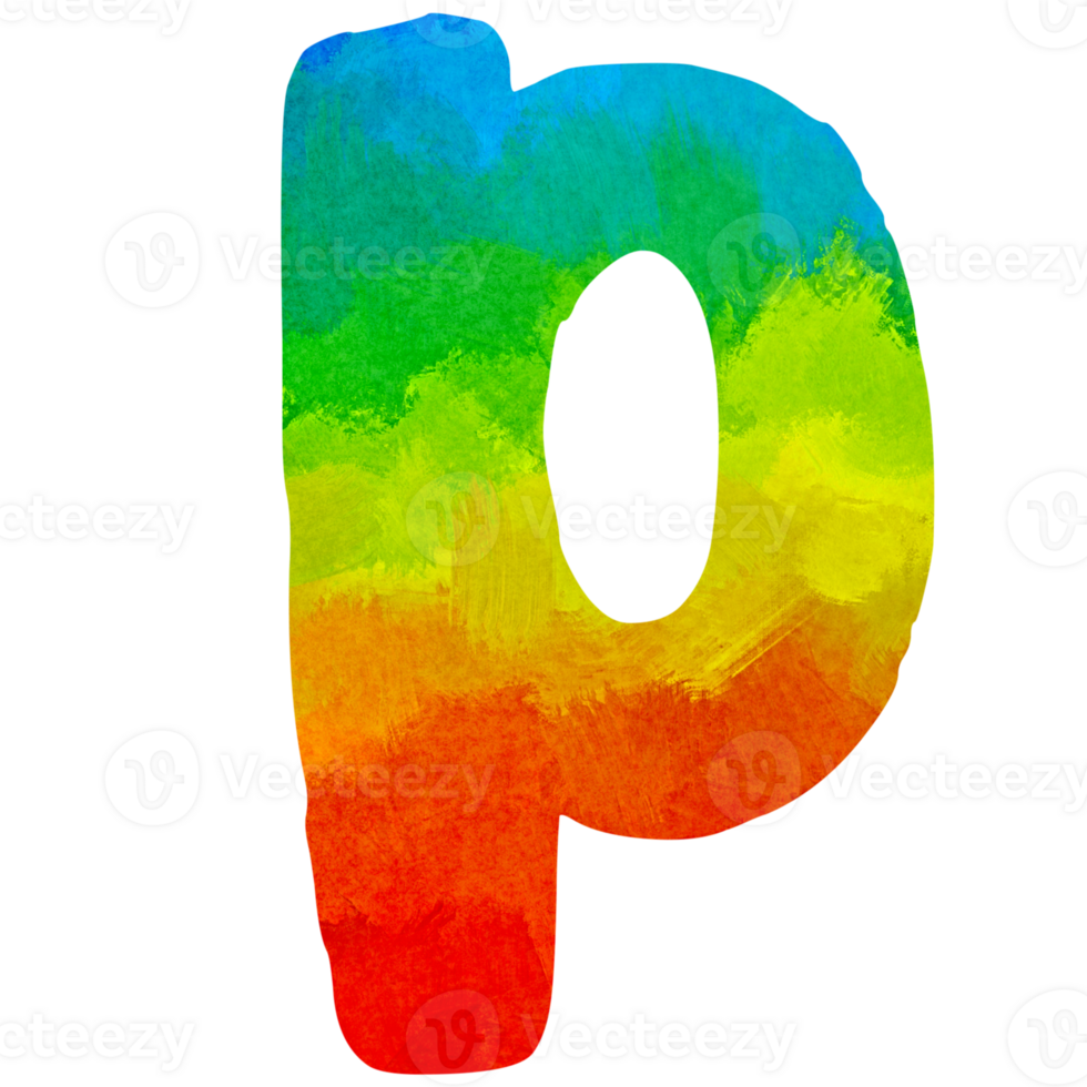 painted in rainbow colors ABC colorful english letters png