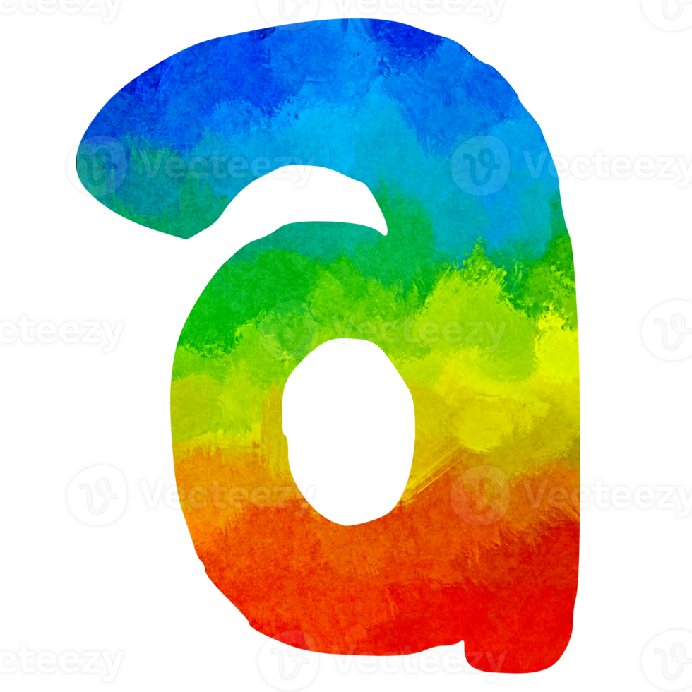 painted in rainbow colors ABC colorful english letters png