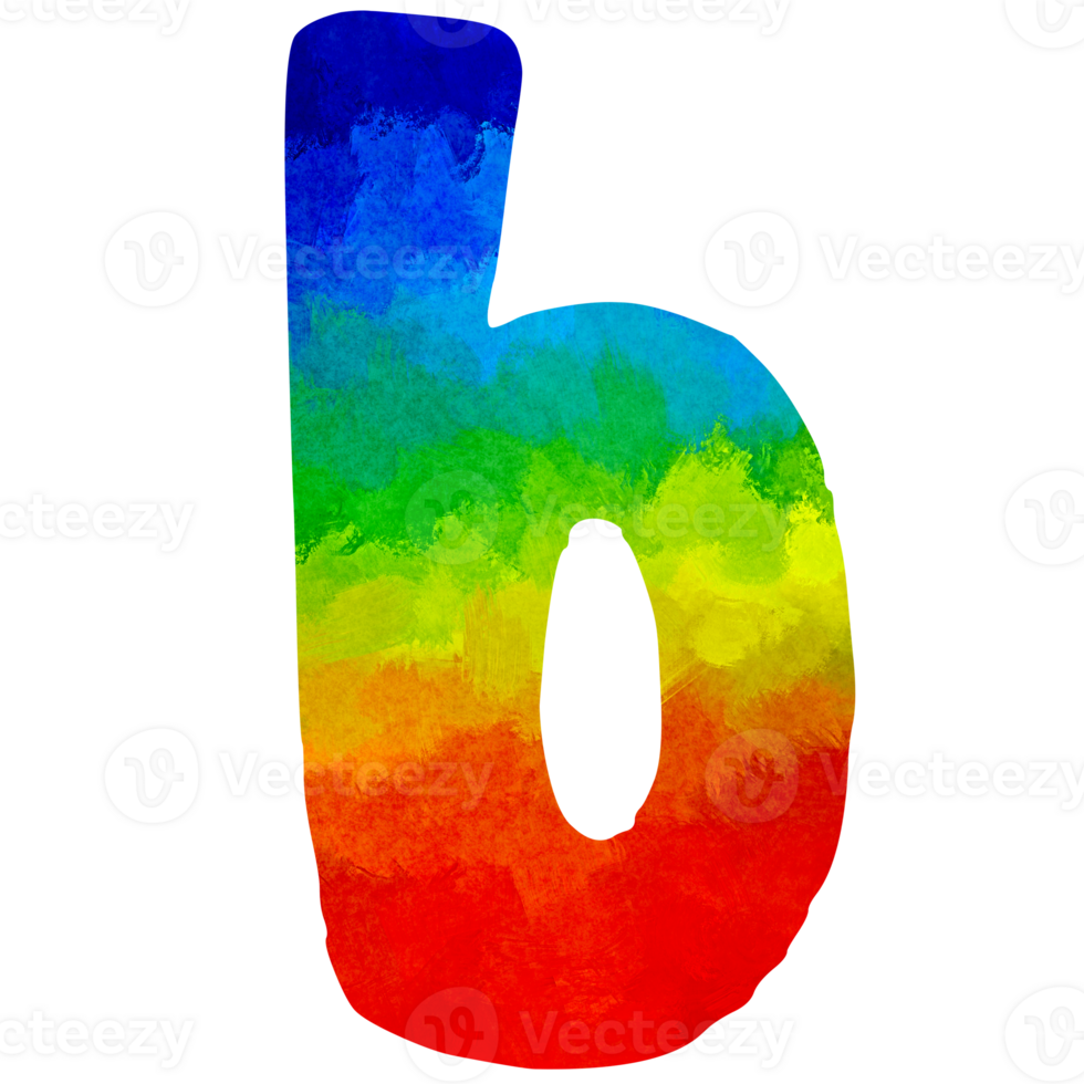painted in rainbow colors ABC colorful english letters png