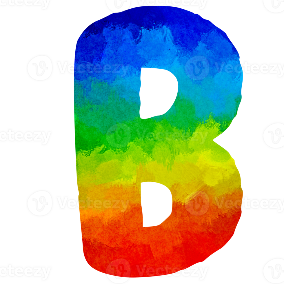 painted in rainbow colors ABC colorful english letters png