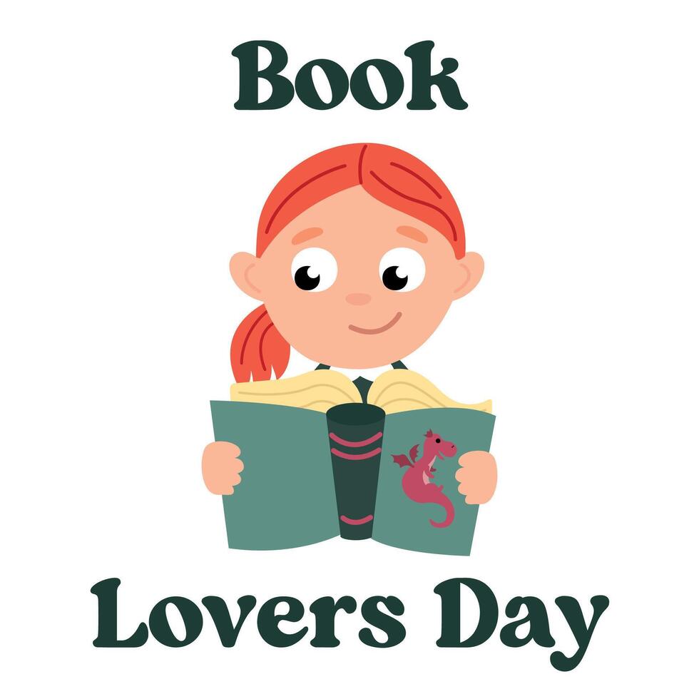 Book Lover's Day. White background, isolate vector