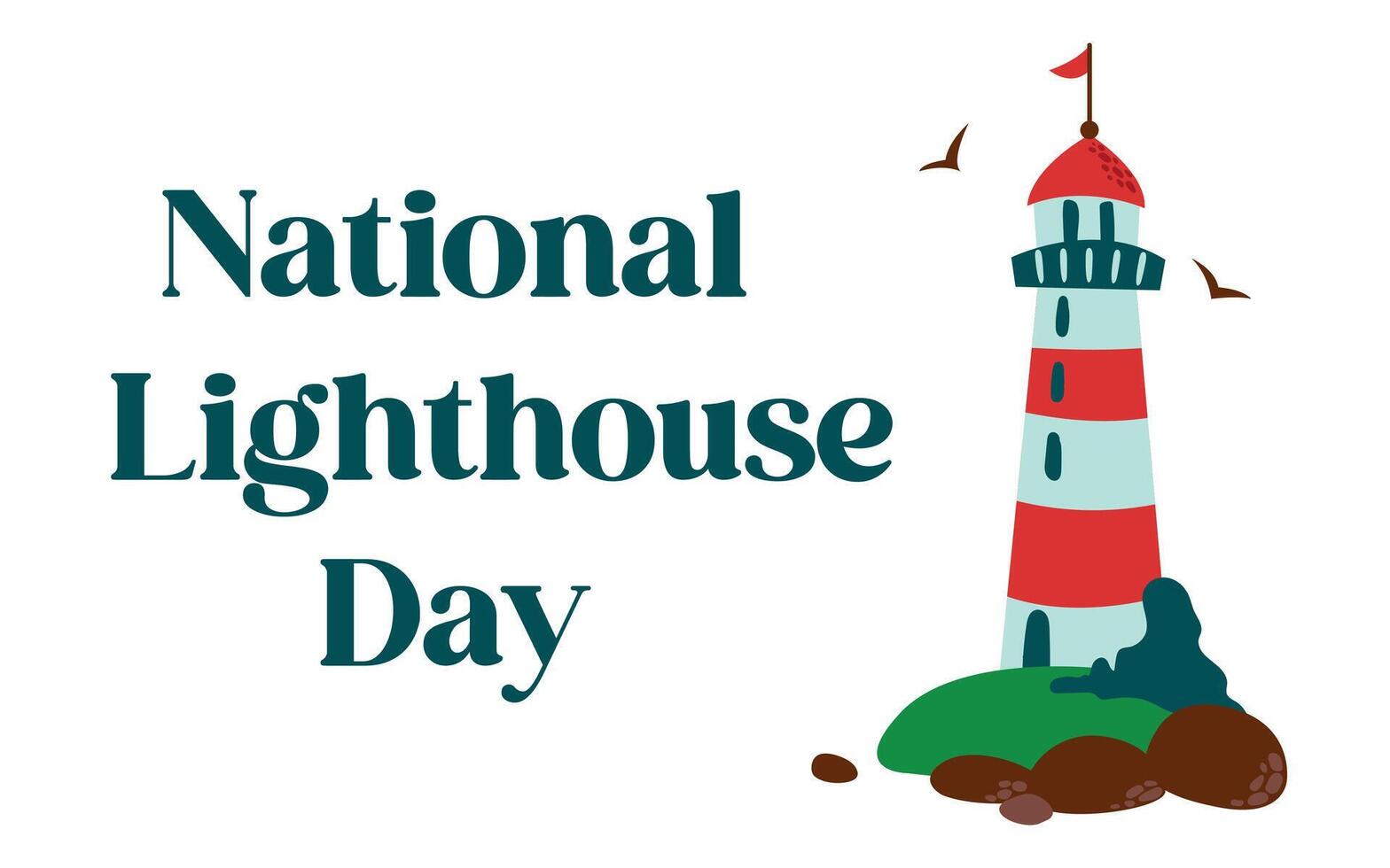 National Lighthouse Day. White background, isolate vector