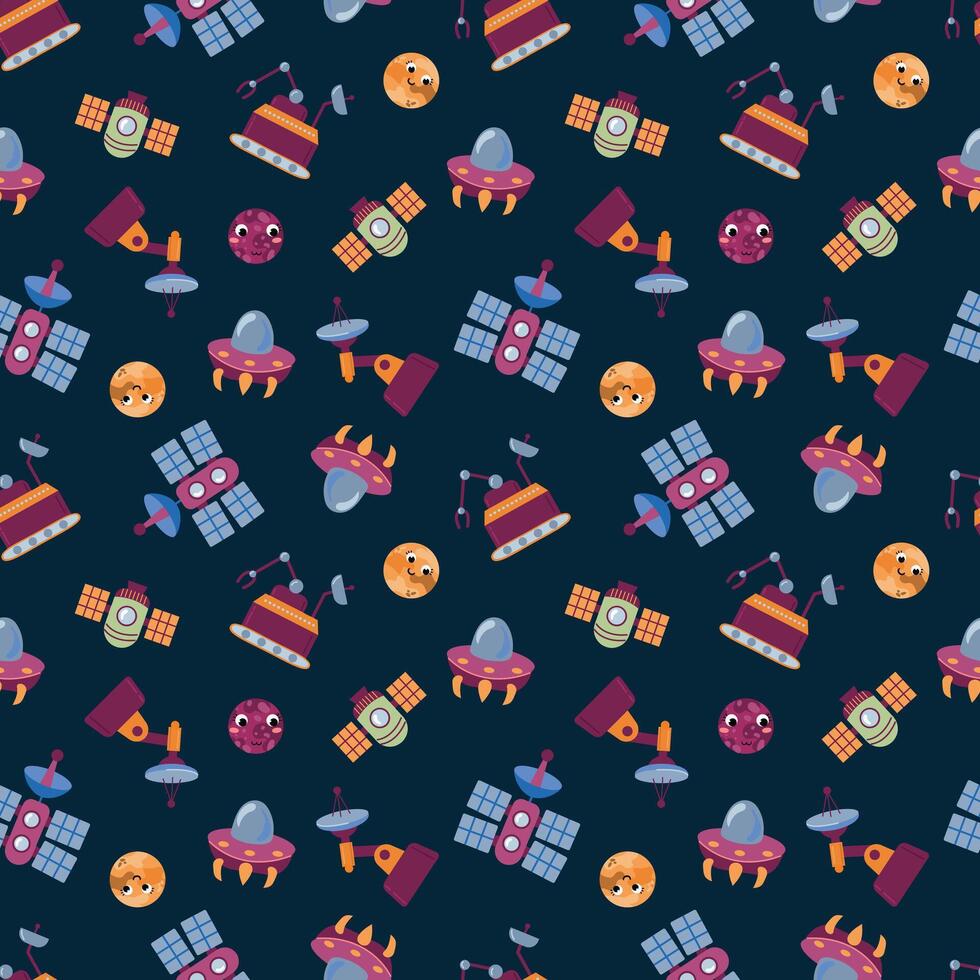 Space Seamless Pattern. Infinite textures for your design vector