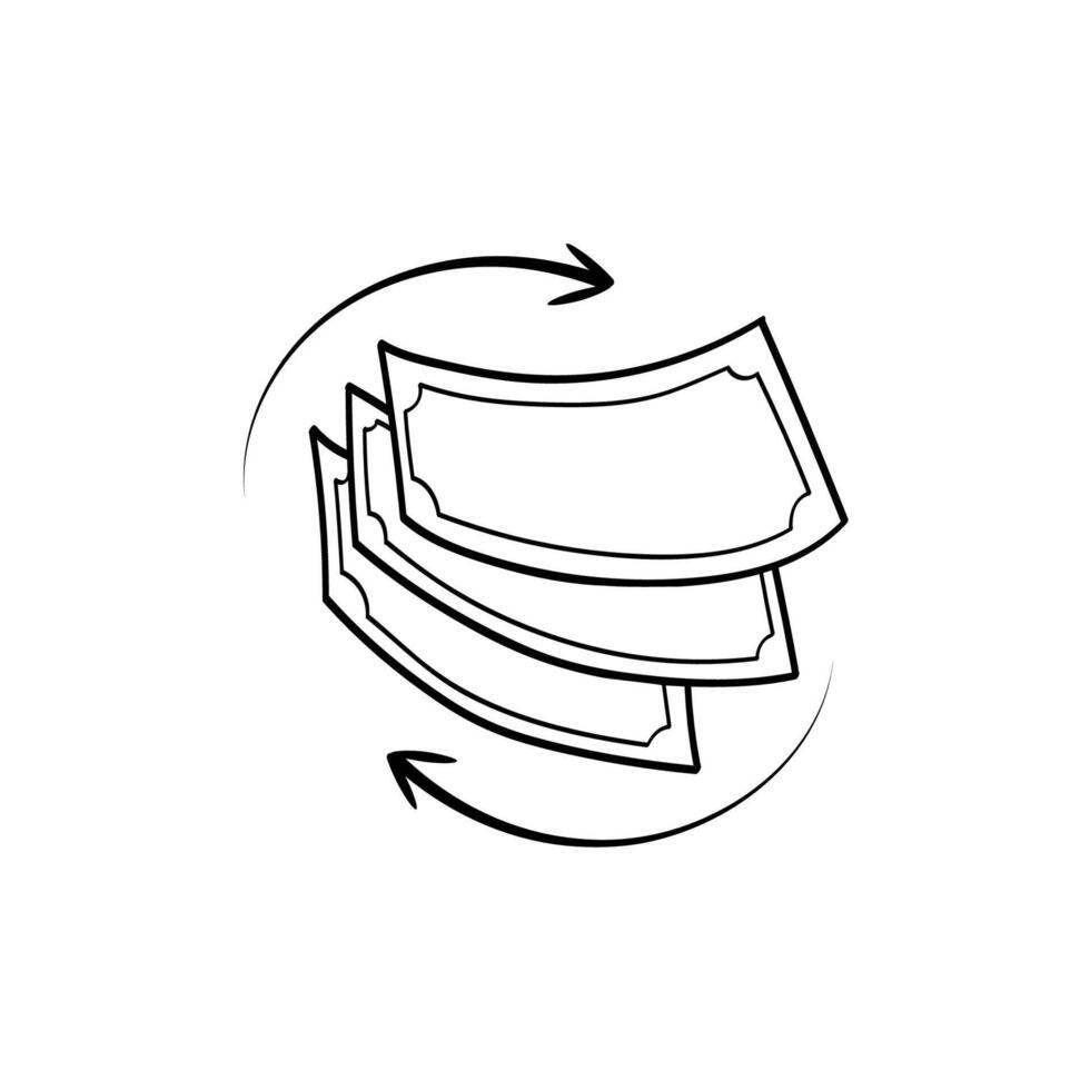 Currency exchange doodle icon. hand drawn sketch illustration. vector
