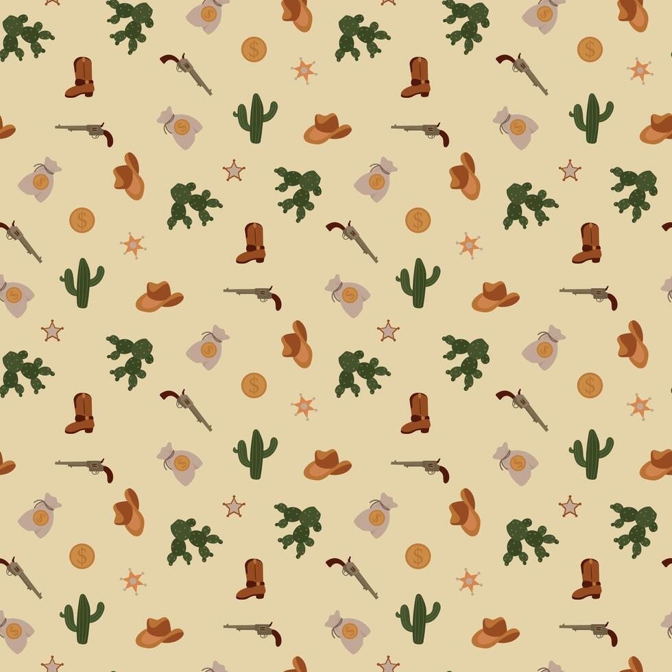 Seamless pattern with cowboys. Design for fabric, textile, wallpaper, packaging vector