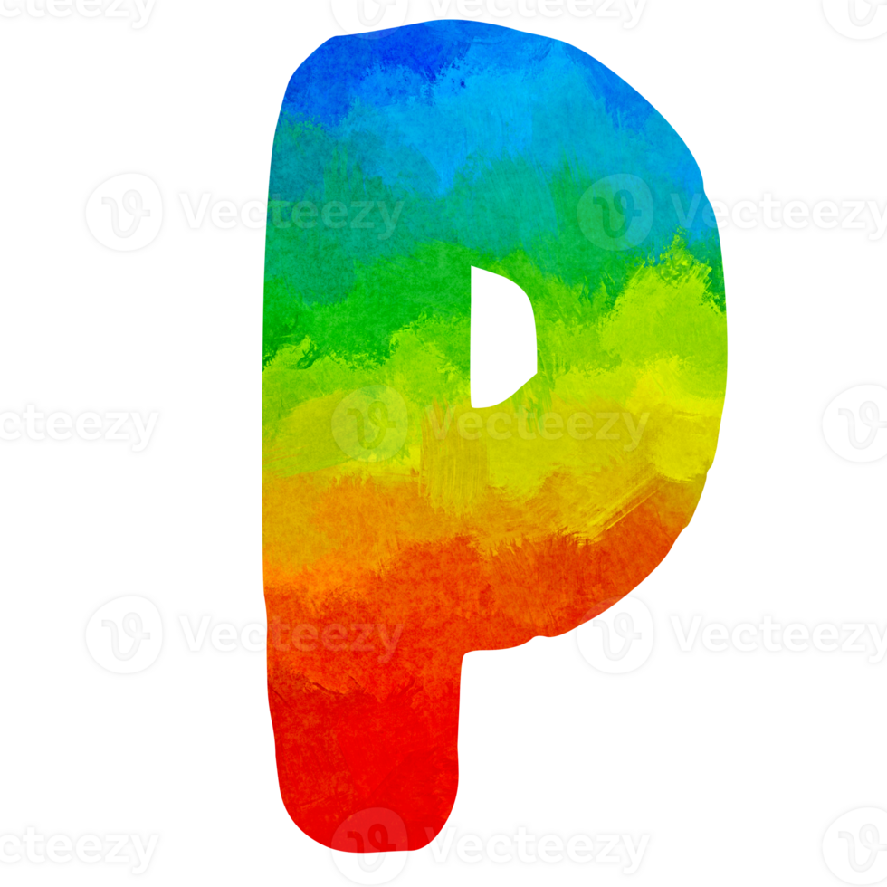 painted in rainbow colors ABC colorful english letters png