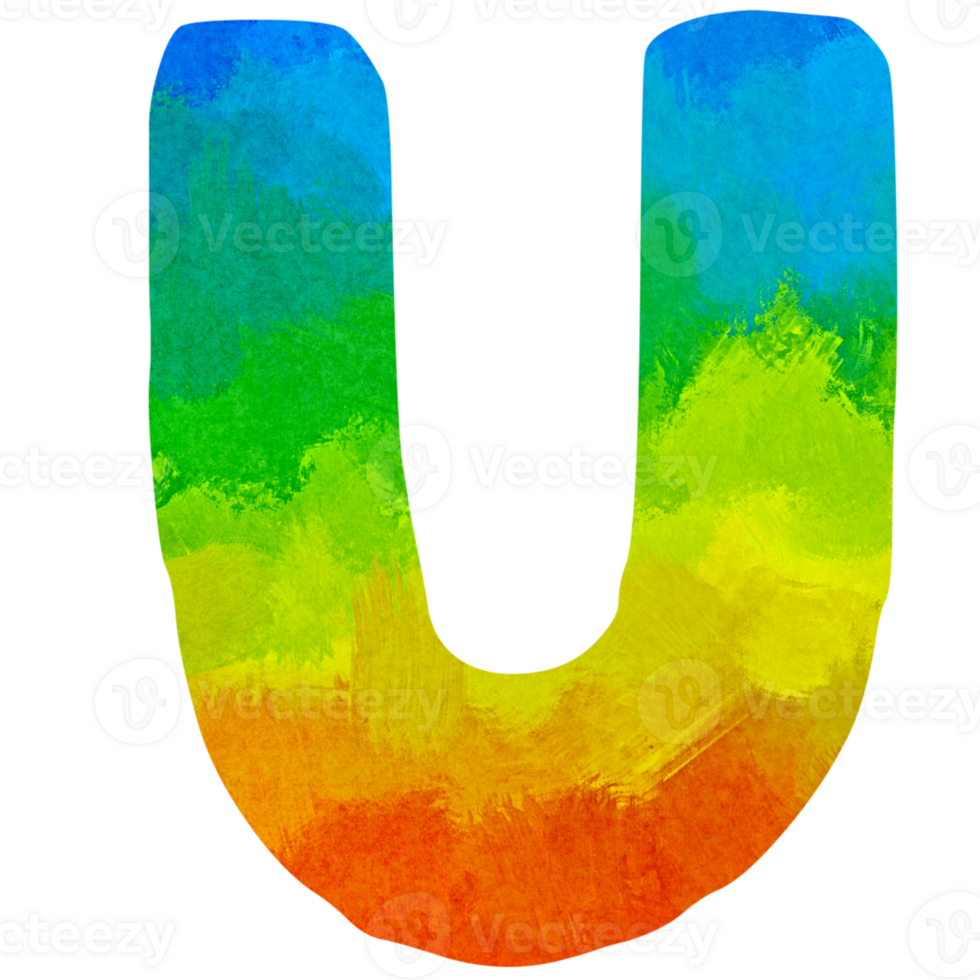 painted in rainbow colors ABC colorful english letters png