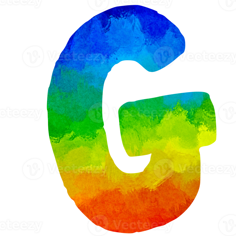 painted in rainbow colors ABC colorful english letters png
