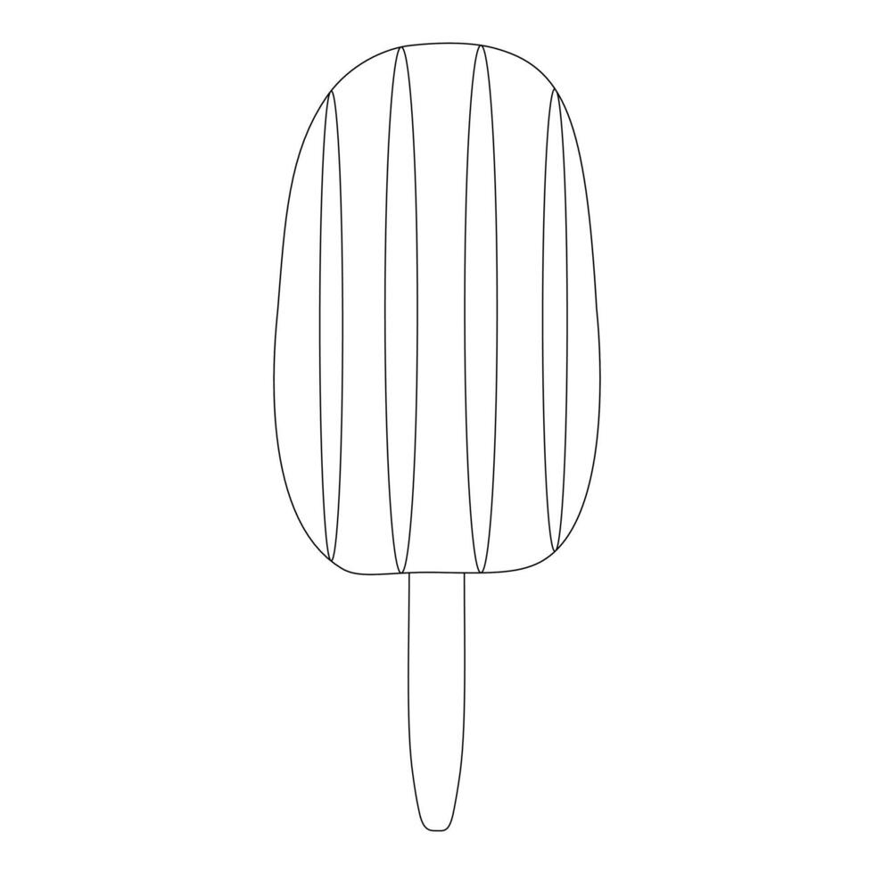 Simple and fun ice cream illustration for coloring. Perfect for both kids and adults to enjoy during the summer season. vector