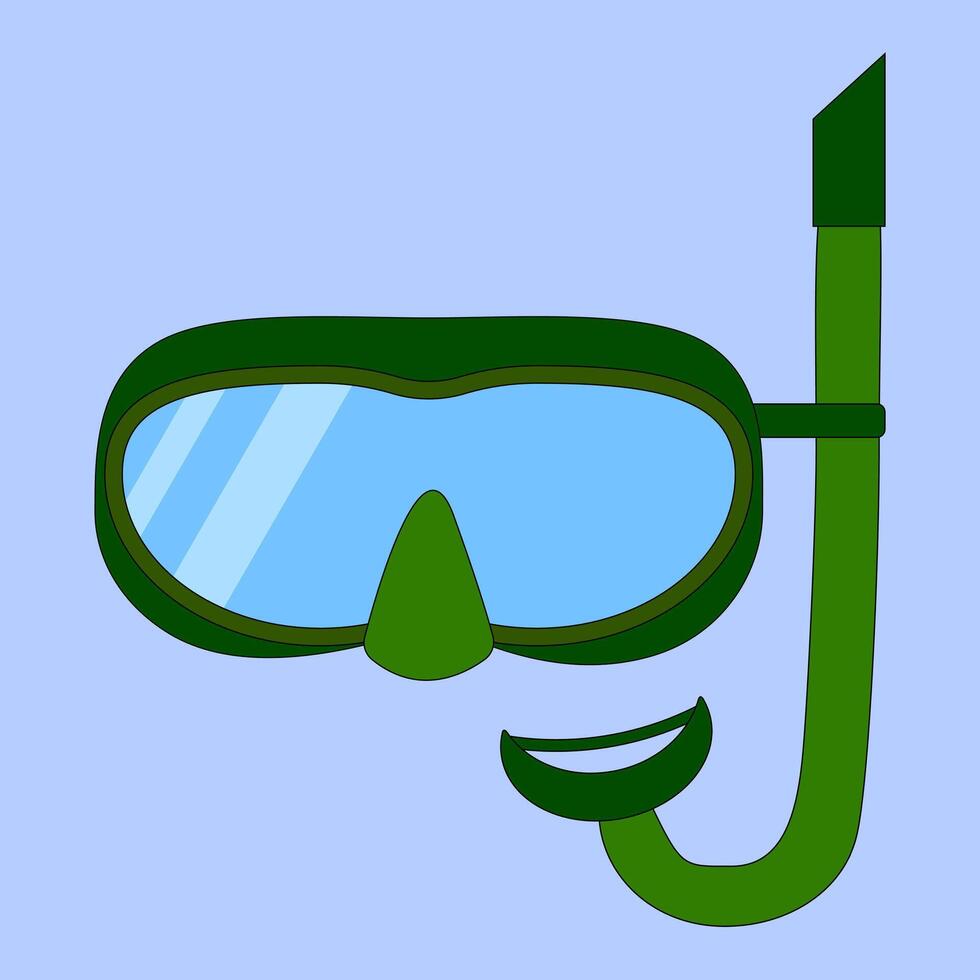 illustration of snorkeling gear including a mask and snorkel. Perfect for summer, beach, and underwater-themed designs. vector