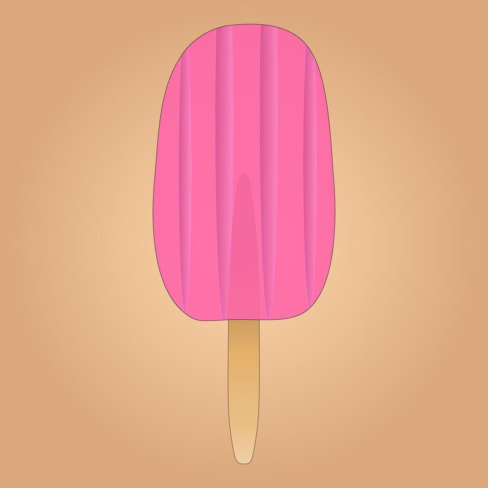 A colorful illustration of a pink ice cream. Perfect for summer-themed designs and projects. vector