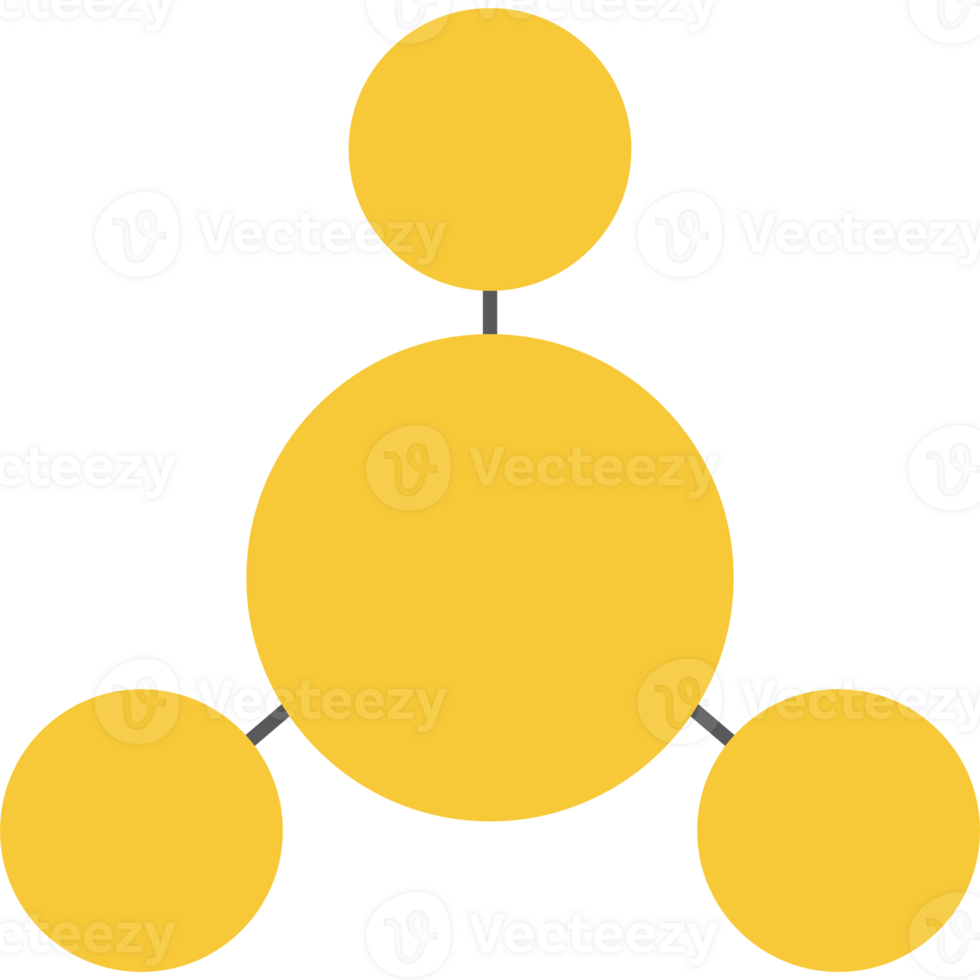 Venn diagram chart template yellow color png
