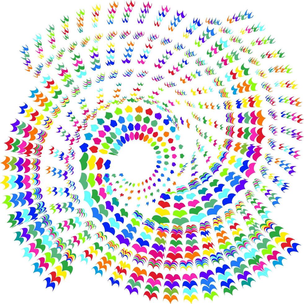 small waves drawing a swirl of speed with different colors vector