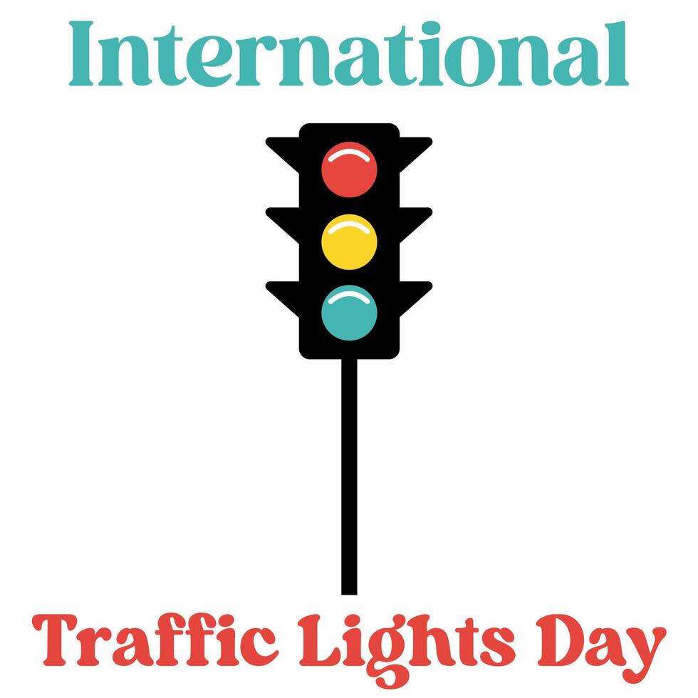 International Traffic Lights Day. White background, isolate vector
