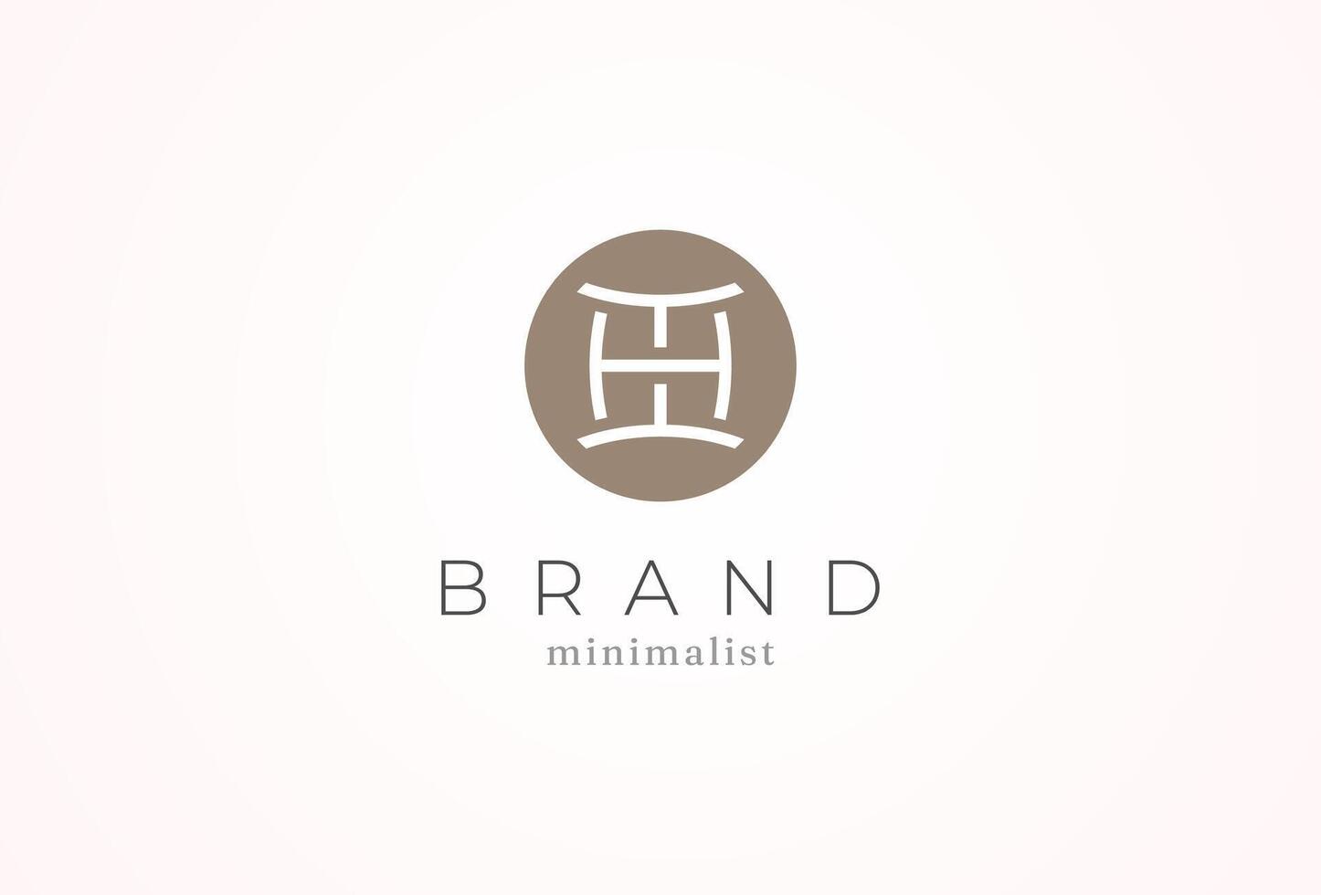 Initial Letter HH Logo, minimalist letter H with H combination in circle, design logo template, illustration vector