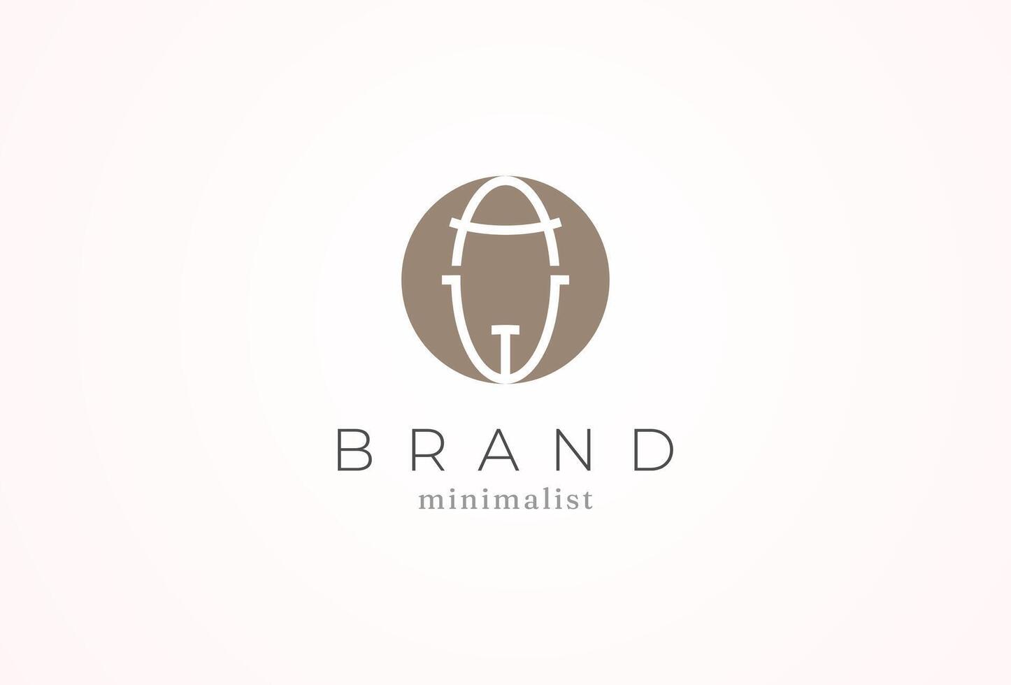 Initial Letter AW Logo, minimalist letter A with W combination in circle, design logo template, illustration vector