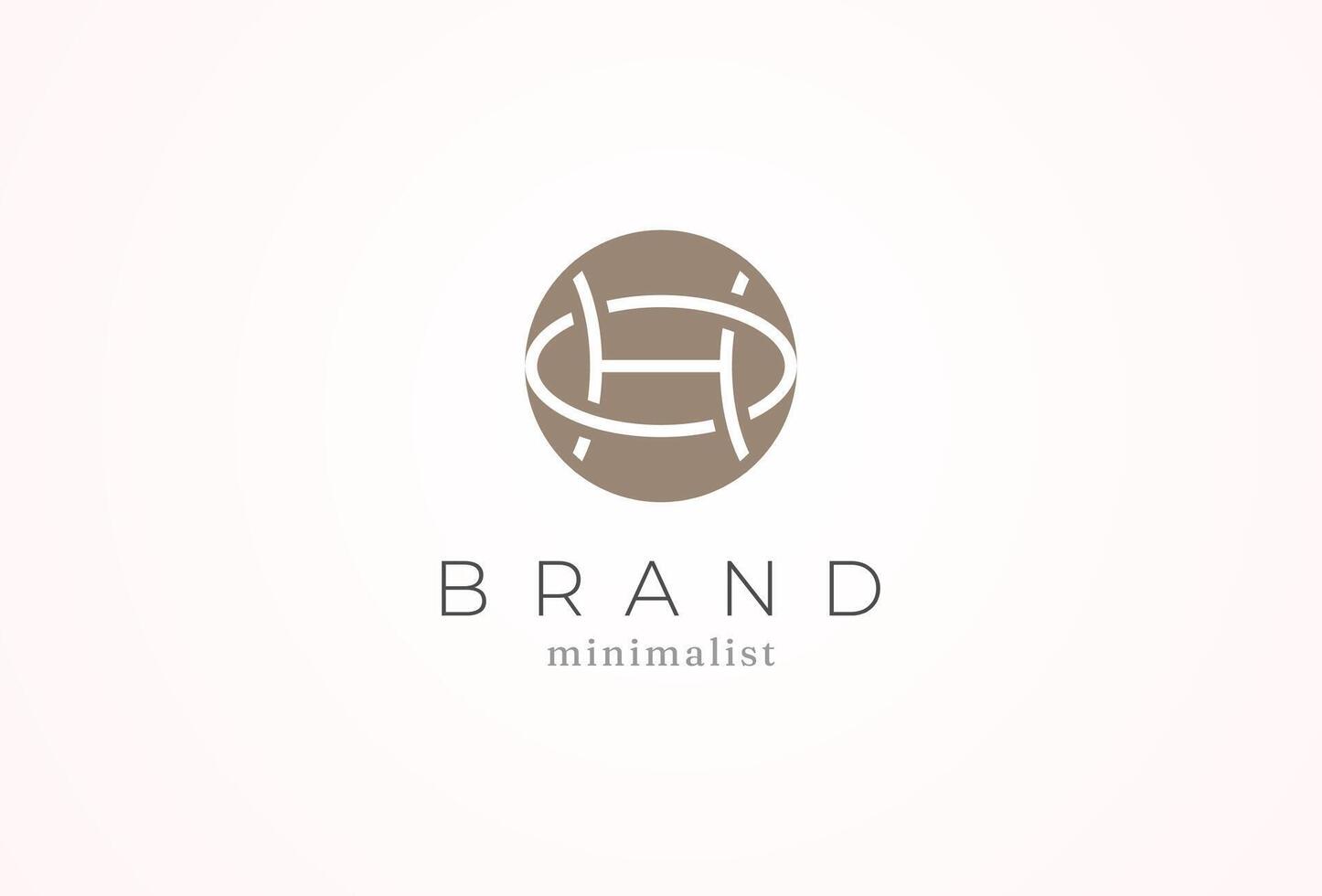 Initial Letter HO Logo, minimalist letter H with O combination in circle, design logo template, illustration vector