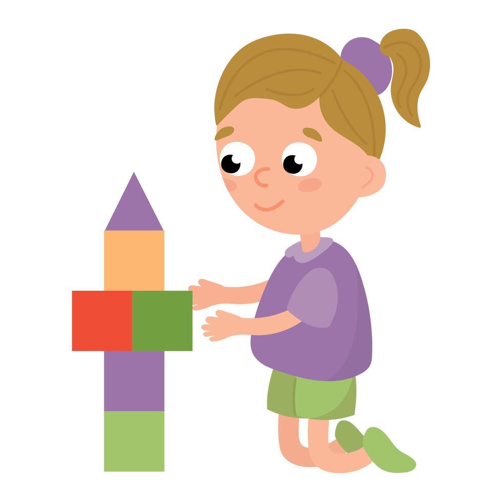 Daily routine. The child plays vector