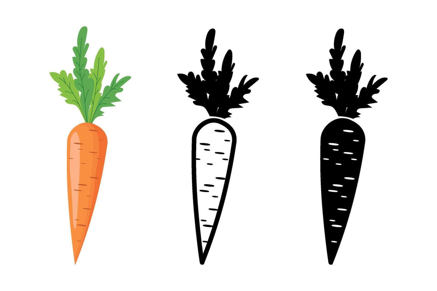 Carrot vegetable icon collection. Set of carrot icons for website design on a white background. illustration vector