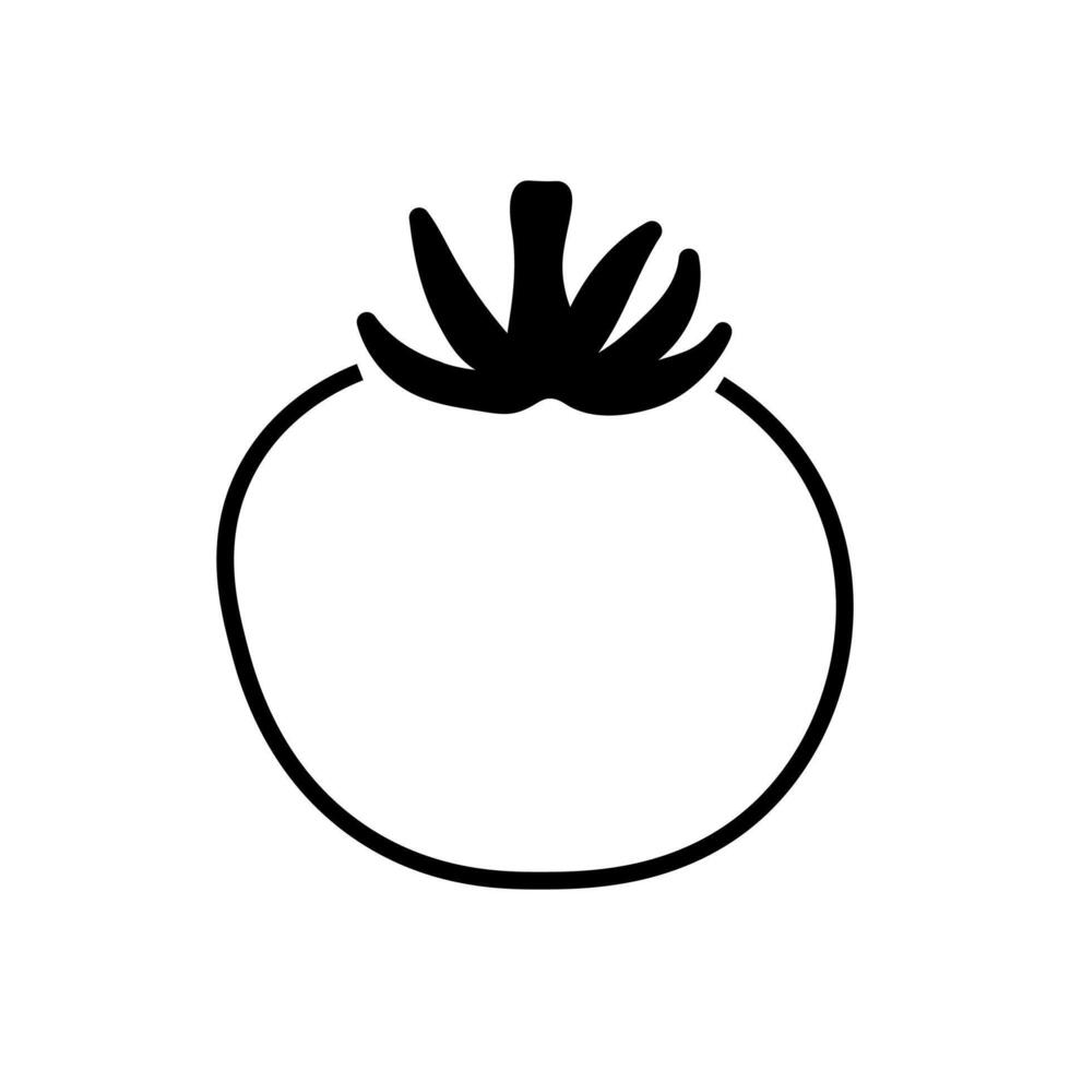 Tomato outline icon isolated on white background vector
