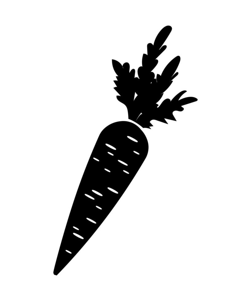 Carrot silhouette on a white background. Carrot icon. vector