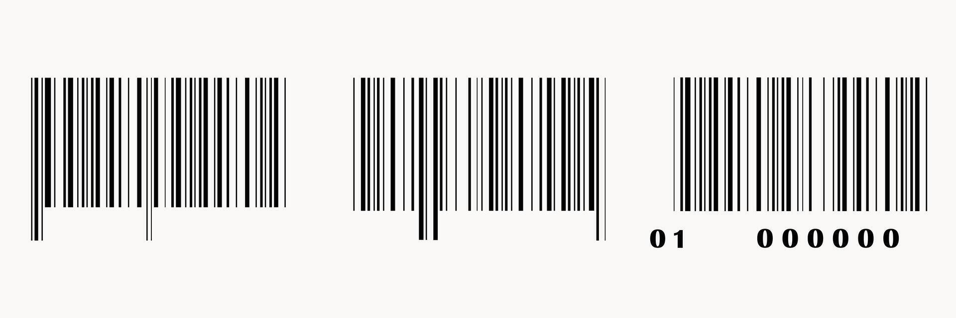 Realistic barcode set on white background. design. set. vector