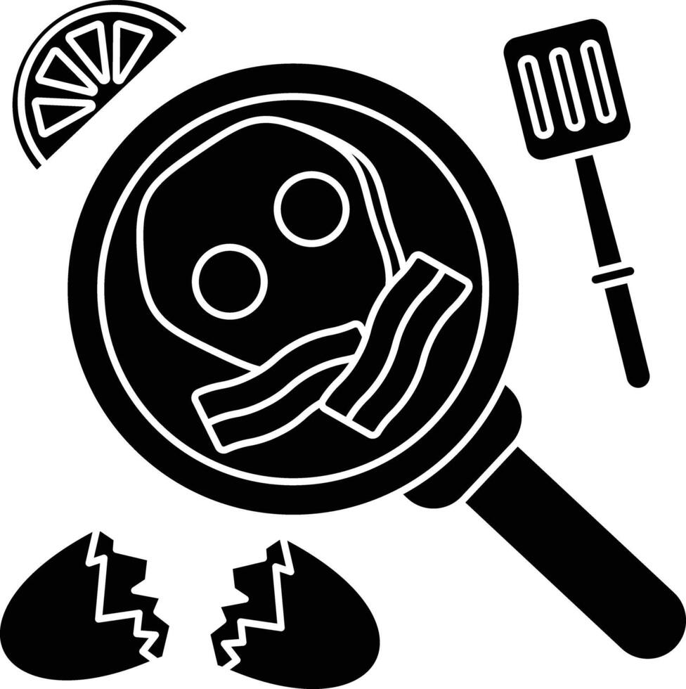 Egg omelette solid glyph illustration vector