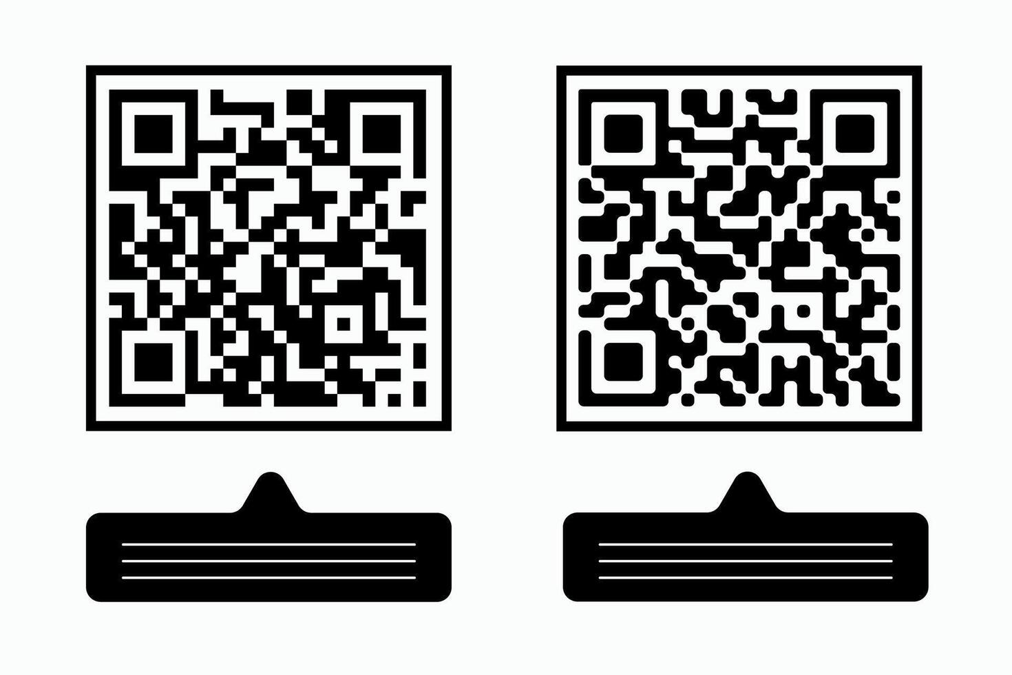 illustration of QR code icon. Set of QR codes. vector