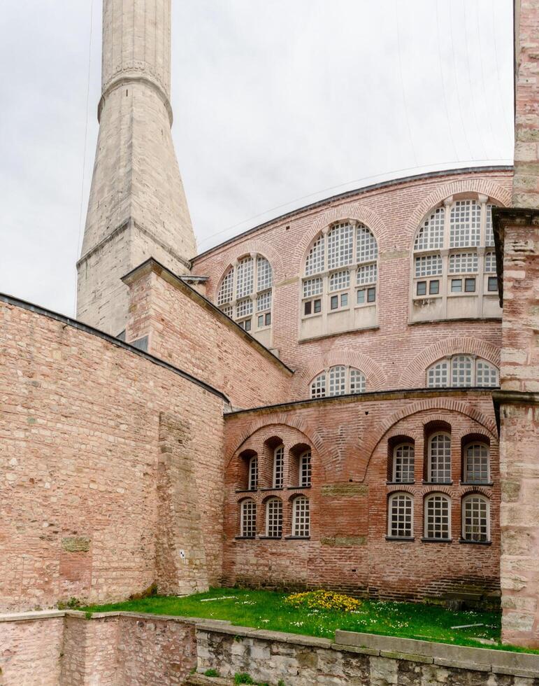 Saint Sophie Cathedral. Facade from the entrance to Hagia Sophia. photo